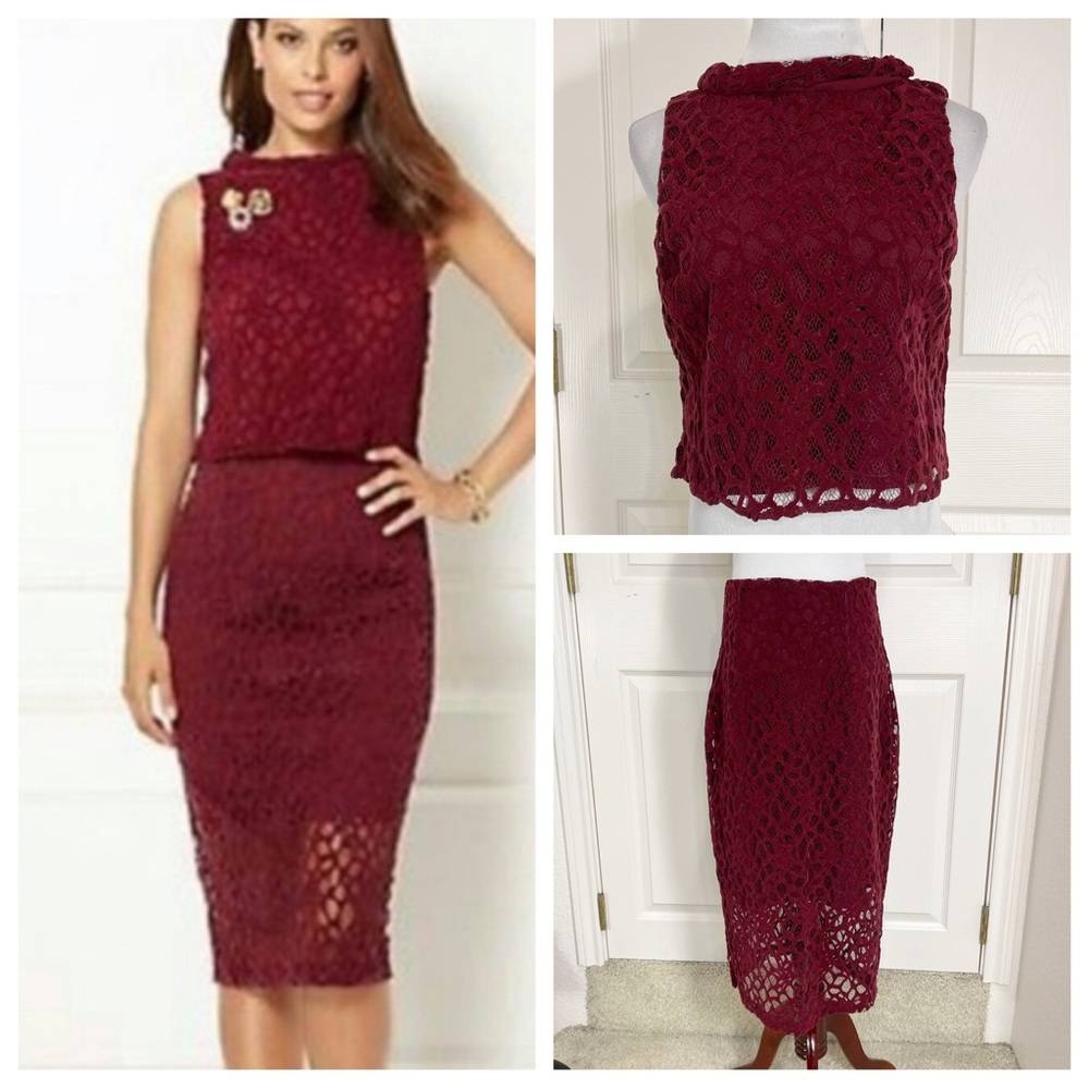 Eva Mendes Sangria Lace Skirt & Reese Crop Top Set